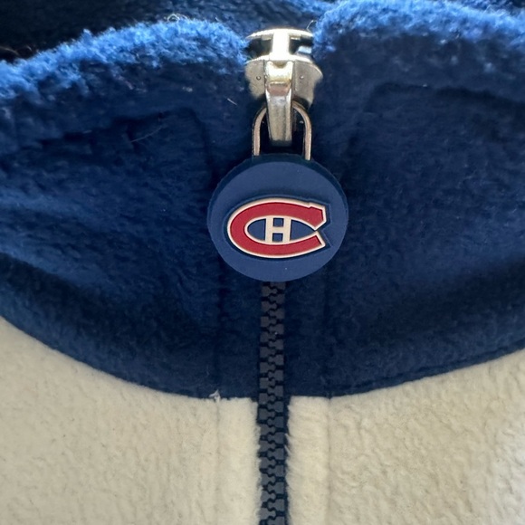 VTG Y2K Montreal Canadiens NHL Fleece Half Zip Blue Sweater Size: L - Picture 4 of 8